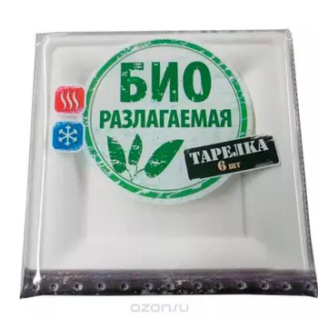 Тарелка Бойскаут 20*20 6шт биоразлагаемая