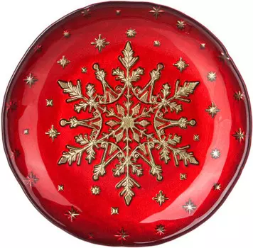 Тарелка снежный красный 17 см лефард 336-160