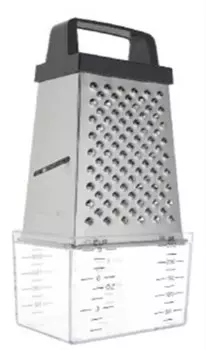 Терка четырехгранная с мерным контейнером 8, 8*6, 2*20.5 см Unigood ks1033