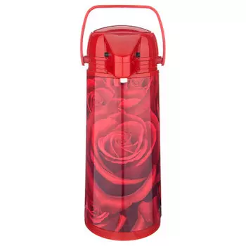 Термос 1.9 л агнесс кармен красный стеклянная колба помпа 910-665