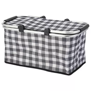Термосумка складная экос с алюминиевым каркасом cb-7046-1 серая клетка 48*27*24 см 104856