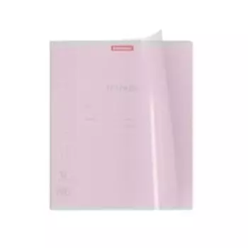 Тетрадь 12 л клетка эрихкраузе классика с пластиковой обложкой на скобе а5 розовый 56338