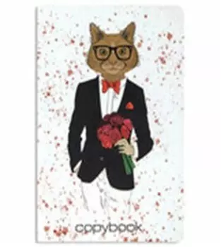Тетрадь 40л клетка Brauberg кот с цветами a5 403768
