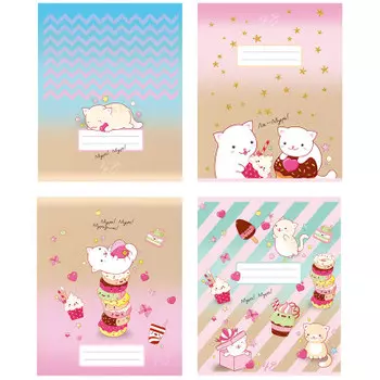 Тетрадь 48 л клетка биджи мур мур блестки а5