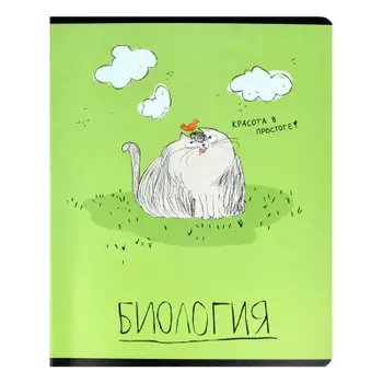 Тетрадь 48 л клетка феникс+ биология любознательные коты а5 60463