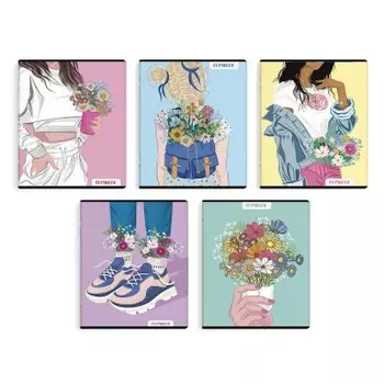 Тетрадь 48 л клетка феникс+ цветочное настроение ассорти а5 59125