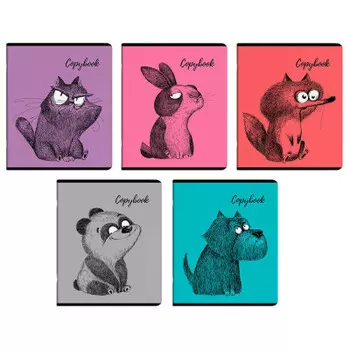 Тетрадь 48 л клетка феникс+ крэйзи энималс мягкий переплёт ассорти 59106