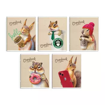 Тетрадь 48 л клетка феникс+ модные пушистики мягкий переплёт а5 ассорти 59124