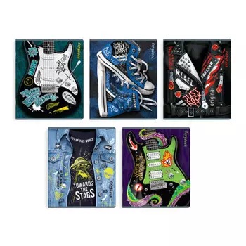 Тетрадь 48 л клетка феникс+ рок-стиль мягкий переплёт а5 ассорти 63159