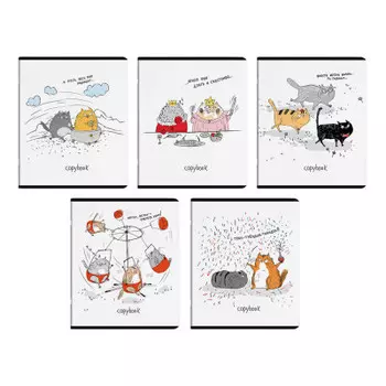 Тетрадь 48 л клетка феникс+ забавные коты мягкий переплёт ассорти 60658