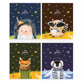 Тетрадь 48 л клетка гринвич лайн фентази софт-тач фактурное тиснение а5 310148