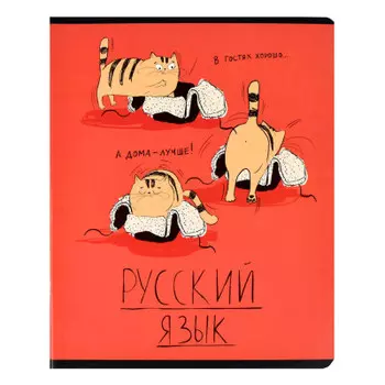 Тетрадь 48 л линия феникс+ русский язык любознательные коты а5 60469