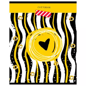 Тетрадь 48л клетка Collezione черно-желтый орнамент 466-5-303-51396-9