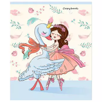 Тетрадь 48л клетка коллизион девочка и лебедь 48л-6119