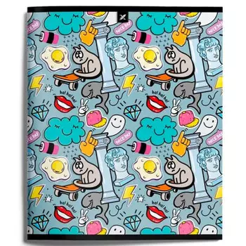 Тетрадь 48л клетка Lorex стикерс кошки lxcbcl-st