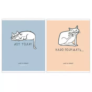 Тетрадь 60 л клетка биджи не сегодня матовая ламинация а5