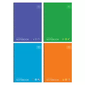 Тетрадь 80 л клетка артспейс моноколор яркие акценты глянцевая ламинация твердая обложка а4 284243