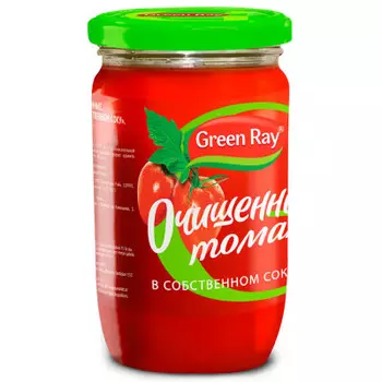 Томаты гринн рей очищенные 720 г в собственном соку ст/б