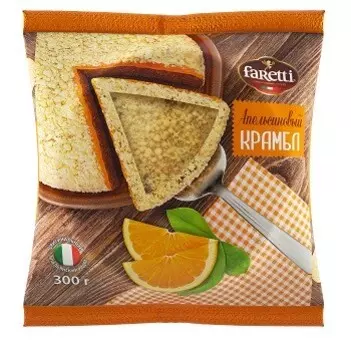 Торт бисквитный апельсиновый крамбл 300 г тм фаретти