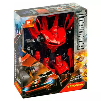 Трансформер бондибон 2 в1 бондибот робот и автомобиль 22.5 x27.5 х10 см красный вв4958