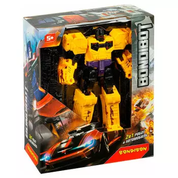 Трансформер бондибон 2 в1 бондибот робот и автомобиль 22.5 x27.5 х10 см жёлтый вв4955