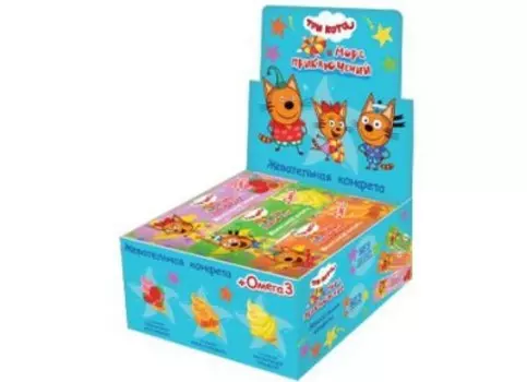 Три кота жевательная конфета 11 г с омега-3 сладкая сказка