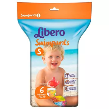 Трусики-подгузники либеро свимпэнтс 6 шт 7-12 кг s для плавания