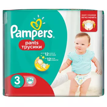 Трусики-подгузники Pampers Pants 26шт Midi 6-11кг 3