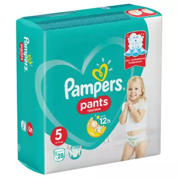 Трусики-подгузники Pampers Pants 28шт 11-18кг д/мальчиков и девочек 5