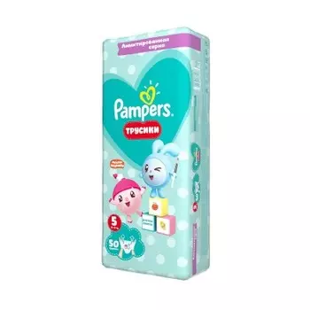 Трусики-подгузники Pampers Pants 50шт Junior 12-17кг джамбо 5 малышарики