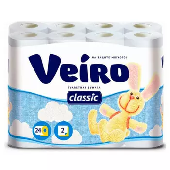 Туалетная бумага виеро классик 24 шт 2-х слойная