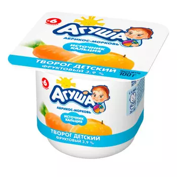 Творог агуша 100 г 3, 9% абрикос морковь