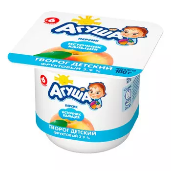 Творог Агуша 100г персик 3,9%