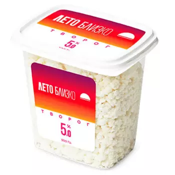 Творог лето близко 300г 5% контейнер