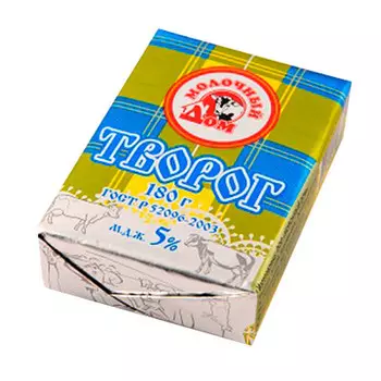 Творог марьинский 180 г 5% фольга молочный дом