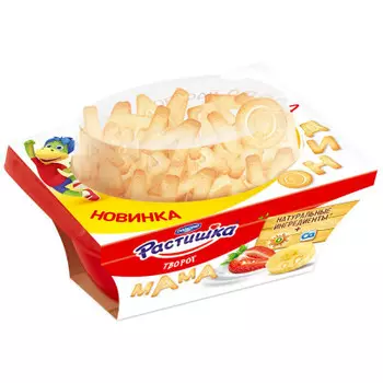 Творог Растишка клубника, банан Печенье буквы 108г 3,5%