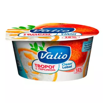 Творог валио 140г 3,5% с персиком стакан