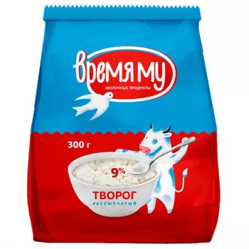 Творог время му 300 г 9%