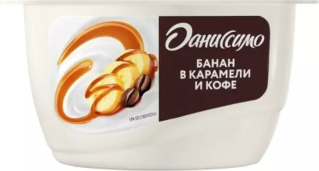 Творожный продукт даниссимо 130 г 5, 8% банан в карамели кофе стакан