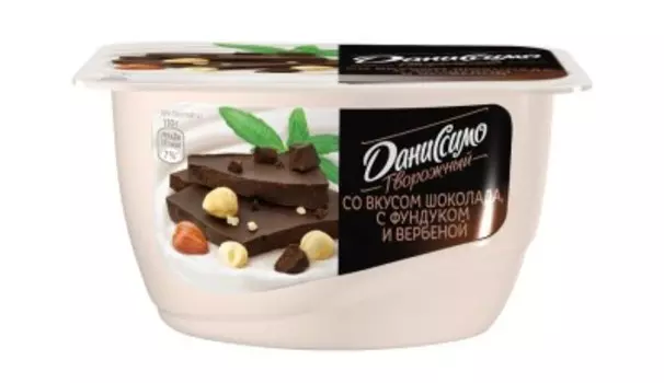 Творожный продукт даниссимо 130 г 5, 8% шоколад фундук вербена