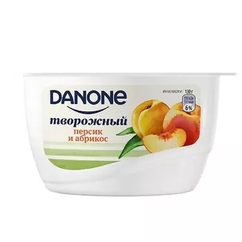 Творожный продукт данон 130 г 3, 6% персик абрикос