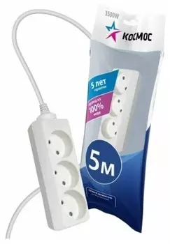 Удлинитель космос 5 м с заземлением