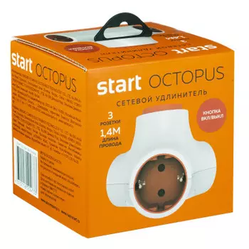 Удлинитель сетевой старт 3 x1-zdv октопус 4/12
