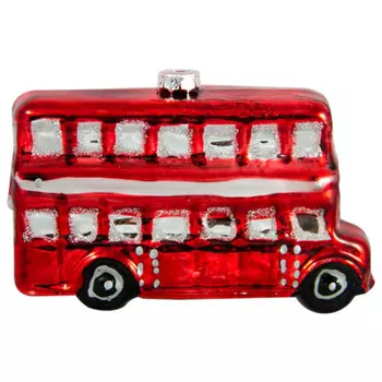 Украшение елочное автобус 10*4*6см красный sy08572