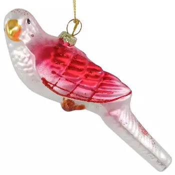 Украшение елочное Европа в виде птички 14 x4.2 x4.5 см малиновый стекло 3035735