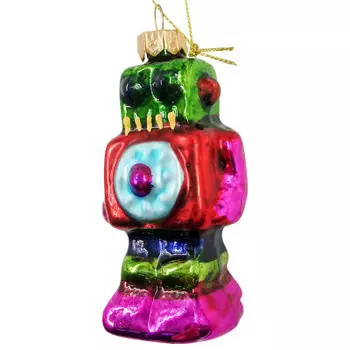 Украшение елочное Европа в виде робота 4.4 x3.5 x8.5 см многоцветный стекло 3035979