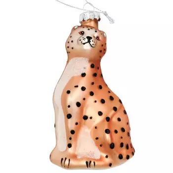 Украшение елочное Европа в виде тигра золотой 6 x4.8 x10.8 см стекло sy2021117