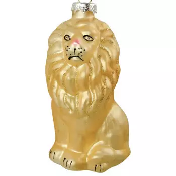 Украшение елочное Европа в виде тигра золотой 7.6 x5.5 x12 см стекло sy2021004