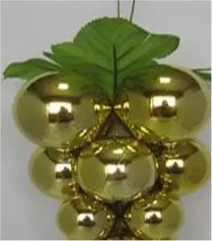 Украшение елочное виноградная гроздь золотой/зелёный us-hp03