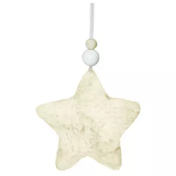 Украшение новогоднее магик тайм белая звездочка из меха 9 x2x9см 82618